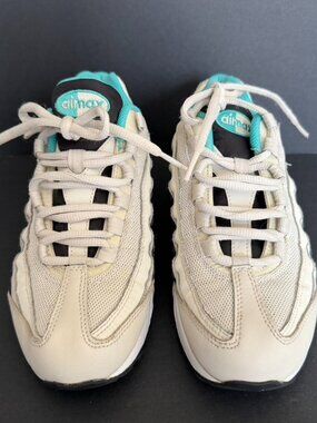 Nike Air Max 95 GS 'Light Bone Turquoise' Sneakers Size 5Y/ Womens 6.5